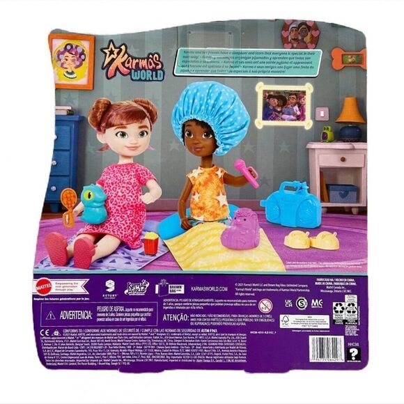 Mattel‎ Karma's World Karma Grant's Slumber Party 2 Dolls with Accessories NEW - Picture 2 of 4